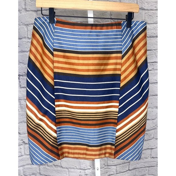 J. McLaughlin Dresses & Skirts - J. McLaughlin Montecito Pencil Skirt Indigo Stripe Women's Size 8 Multicolor